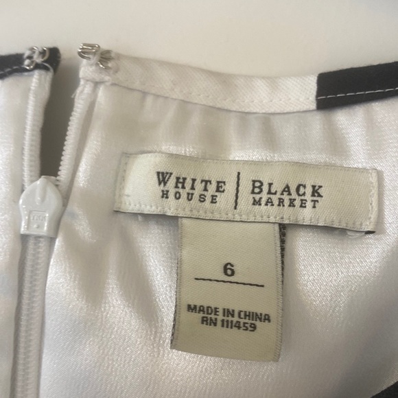 Black /White sheath dress with belt - Picture 3 of 3